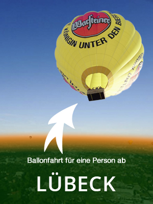 Ballonfahrt für eine Person, am Wochenende und Feiertags ab Lübeck