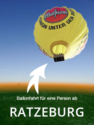 Ballonfahrt für eine Person, am Wochenende und Feiertags ab Ratzeburg..